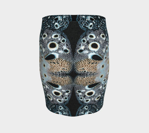 Psychedelic Deer Skin Mini Skirt - Blue Animal Print Bodycon Mini,